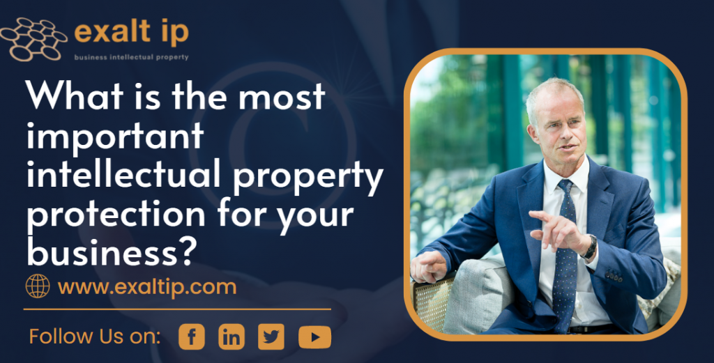 What is the most important intellectual property protection for your business?

Educating your employees on business intellectual property. 

#BusinessIntellectualProperty #LinkedIn #intellectualpropertyeducation  #intellectualpropertyunderstanding  # intellectualpropertyvalue 
